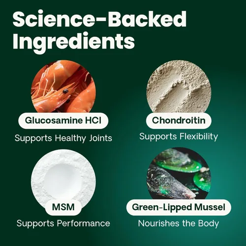 Miniatura 7 de VetriScience Ultimate Strength - Masticables saludables para cadera y articulaciones, glucosamina GlycoFlex, condroitina y mejillón de labios