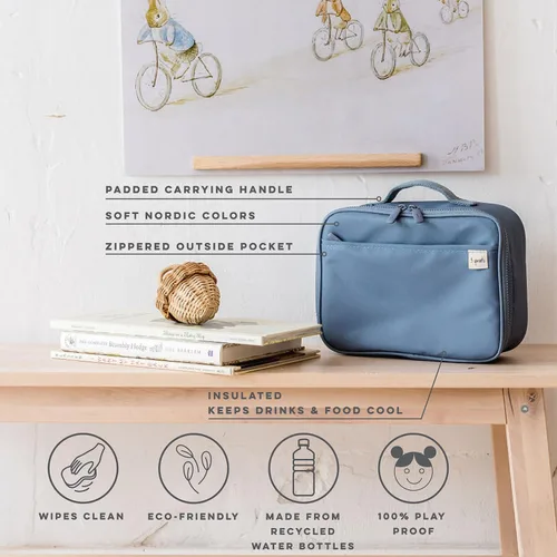Miniatura 4 de 3 Sprouts Lonchera para niños, niños y niñas, lonchera aislada para niños y niñas, perfecta para la escuela y los viajes, Loncheras para niños y Azul