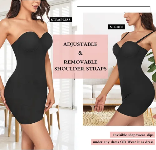Miniatura 3 de REYEOGO Body moldeador de cuerpo completo para mujer parte inferior del vestido lencería adelgazante brasier integrado faja con control de abdomen