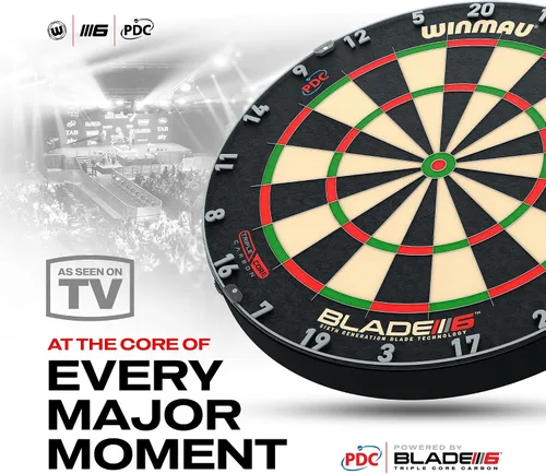 Miniatura 2 de WINMAU Professional Bristle Dartboard - PDC Tournament Board with Official Tournament Specifications - Available in Blade 6 Single, Dual, Triple