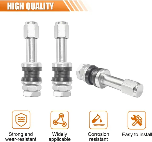 Miniatura 3 de 5 piezas TR43E/VS43 - Vástagos de válvula de neumático sin cámara de metal, montaje de vástago de válvula de aleación de aluminio para orificio