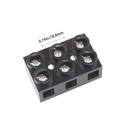 Miniatura 3 de Bloque de terminales 500 V 60 A doble fila 3 posiciones tornillo eléctrico barrera tira bloque