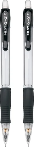 Miniatura 3 de Pilot, G2 Lápices mecánicos, mina HB de 0.5 mm, barril transparente, paquete de 2
