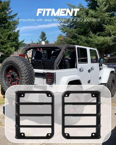 Miniatura 5 de Fundas de luz trasera JK para Jeep Wrangler, Wrangler trasero protector de luz trasera de metal JK compatible con Jeep Wrangler JK y JKU 2007-2018