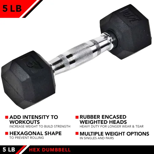 Miniatura 3 de JFIT Rubber Hex Dumbbell