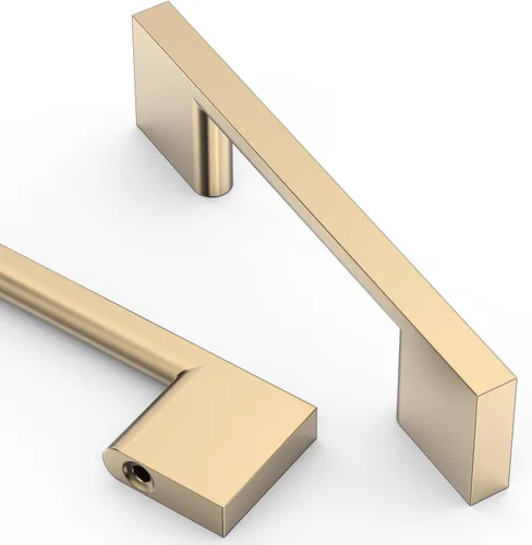 Miniatura 24 de Asidrama - Paquete de 10 manijas de gabinete de cocina de oro cepillado de 3 pulgadas (76mm), tiradores de gabinete, herrajes para gabinete