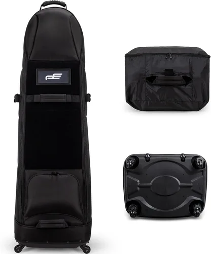 Bolsas de viaje de golf acolchadas con ruedas, 900D Oxford resistente al desgaste, fundas de viaje plegables para palos de golf de lados suaves para