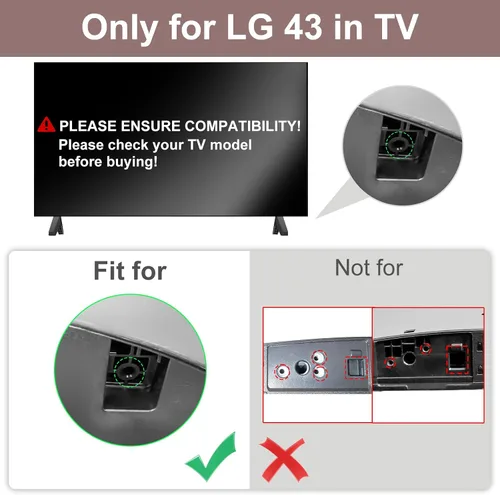 Miniatura 3 de Soporte de TV 43UN de 43 pulgadas para patas de TV LG para 43UN7300 43UN7300AUD 43UN7300PUD 43UN7100PUA 43UN6900PUB 43UN6950ZUA 43UN6951ZUA