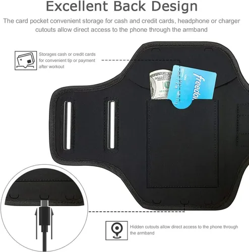 Miniatura 3 de Brazalete para Galaxy Note 20, 20 Ultra, resistente al agua, para entrenamiento de gimnasio y correr, para Samsung Galaxy Note 20/20 Ultra con Negro