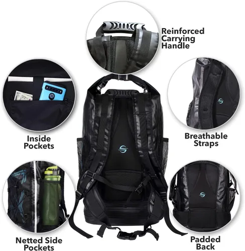 Miniatura 7 de Platinum Sun Dry Bag - Mochila impermeable de 40 L, resistente bolsa de playa enrollable con compartimento para cosas sucias para viajes