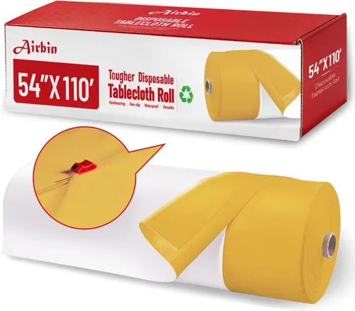 Miniatura 45 de Mantel de plástico, 310 pies x 54 pulgadas, mantel desechable con cualquier corte de corte, rollo de plástico de alta calidad para fiestas, pícnics