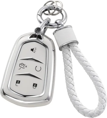 Miniatura 23 de YO&YOYE - Funda para llavero Ford con llavero, protector de llavero de TPU suave para F150 Explorer Mustang Edge Lincoln MKZ MKX MKC