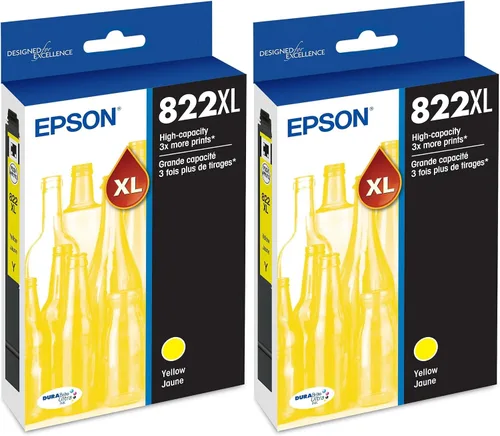 Epson 822 DURABrite Ultra Ink Cartucho amarillo de alta capacidad (T822XL420-S) funciona con Workforce Pro WF-3820, 3823, 4820, 4830, 4833, 4834,