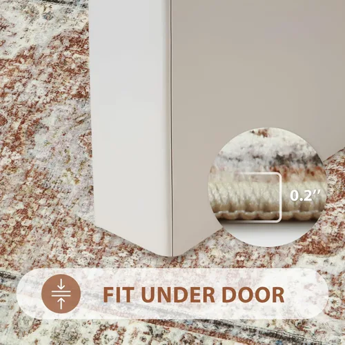 Miniatura 4 de Uphome Tapete de baño color naranja, estilo bohemio y envejecido, tapete de baño pequeño de terciopelo súper acogedor, antideslizante, lavable a