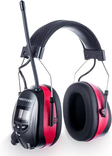 Miniatura 10 de Auriculares de radio AM FM mejorados con Bluetooth 5.4, orejeras de seguridad NRR de 25 dB para reducción de ruido, auriculares digitales