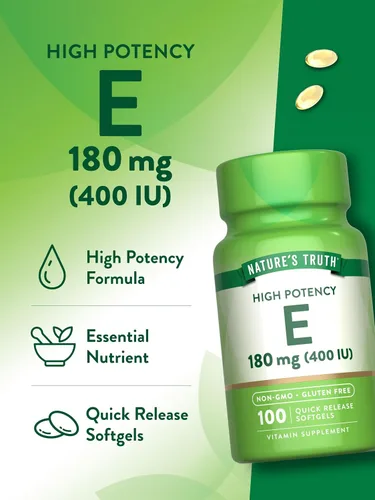 Miniatura 5 de Nature's Truth Cápsulas blandas de vitamina E 400 UI 180 mg 100 unidades Suplemento sin OMG y sin gluten