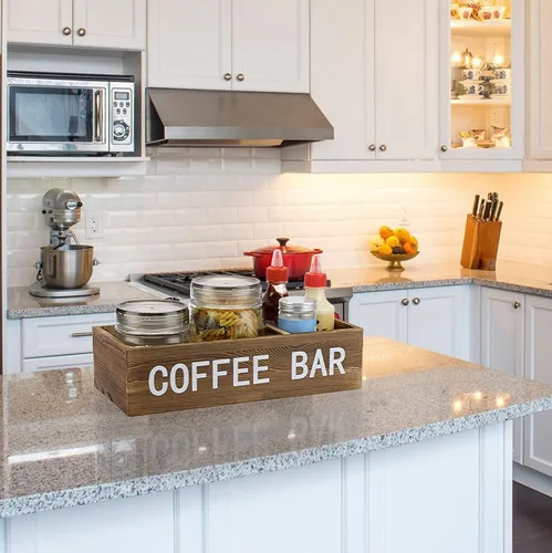 Miniatura 7 de ELLDOO Caja de almacenamiento para cápsulas de café con rejillas extraíbles, organizador de estación de café para taza K, accesorios de café