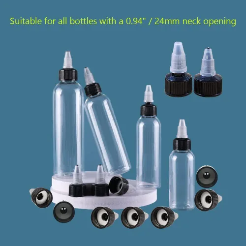 Miniatura 5 de 40 tapas de botella con giro natural 24/410, tapas de repuesto para botellas con orificio de 0.115