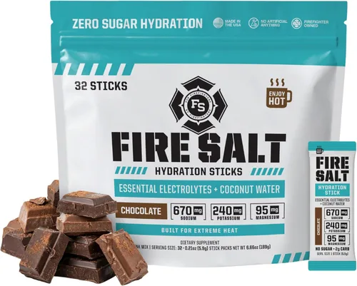 Miniatura 16 de Fire Science - Barras de hidratación con sal de fuego, electrolitos y agua de coco, mezcla de bebida de hidratación con magnesio, potasio y sodio