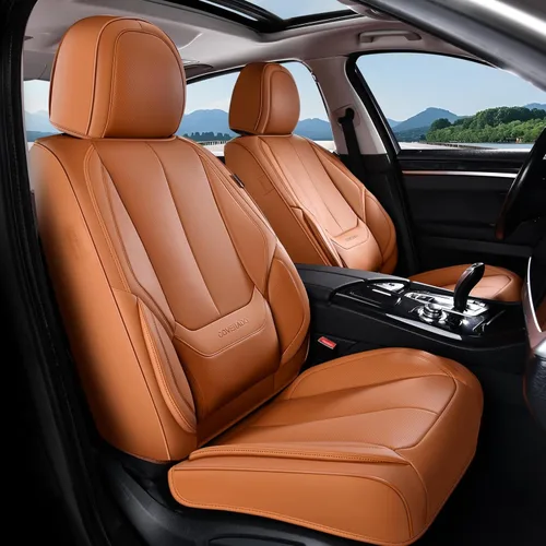 Miniatura 102 de Coverado Juego completo de fundas de asiento de automóvil, fundas de asiento para automóviles, fundas de asiento de coche beige para asientos