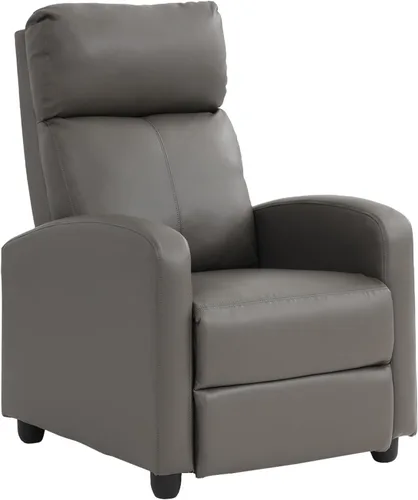 Miniatura 8 de Dopinmin Sillón reclinable de piel sintética, asiento de cine en casa con soporte lumbar, relleno de esponja de alta densidad, sillón reclinable
