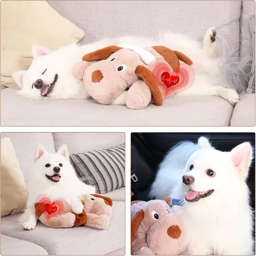 Miniatura 4 de WEOK Juguete de latido del corazón para cachorro, juguete para aliviar la ansiedad por separación, juguete para cachorros con latido del corazón