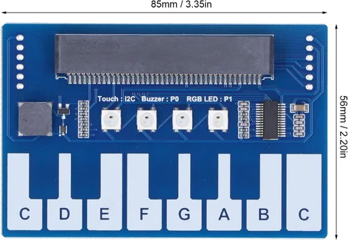 Miniatura 3 de Mini módulo de piano, mini módulo de piano para micro:bit, mini módulo de piano placa de expansión controlador táctil capacitivo TTP229 I2C interfaz