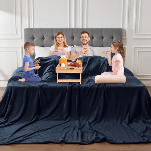 Miniatura 17 de Edenleaf Manta de gran tamaño de 120 x 120 pulgadas, compañera gigante para cama, sofá, viajes y campamento, manta suave extra grande que se adapta