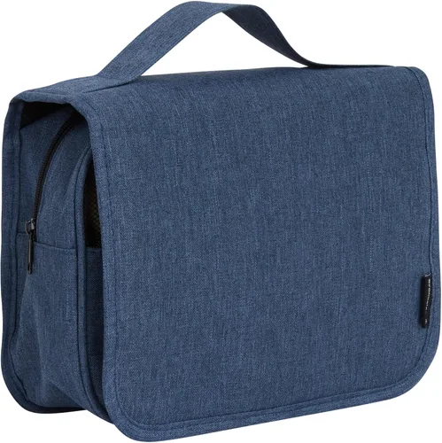 Brookstone Neceser de viaje – Neceser para mujeres y hombres con gancho para colgar – Organizador de artículos de tocador ligero para viajes, Azul,