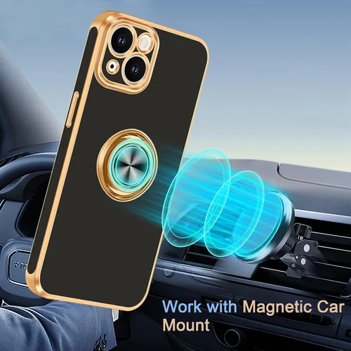 Miniatura 7 de Fingic Funda para iPhone 14 [con soporte de anillo de 360°] [Soporte magnético para automóvil] Funda de teléfono con soporte para teléfono