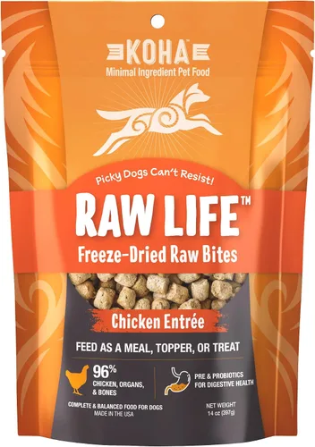 Miniatura 7 de KOHA Raw Life - Bocados crudos liofilizados para perros, comida alta en proteínas, cobertura y golosinas para comedores quisquillosos, bolsa de 14