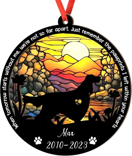 Miniatura 70 de Adorno personalizado para atrapasoles de sabueso afgano, adorno de Navidad de sabueso afgano – Regalo para perro amante, sabueso afgano