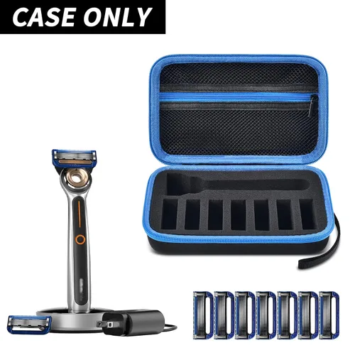 Miniatura 2 de PAIYULE Funda de viaje compatible con Gillette con calefacción, kit de afeitado para hombres, soporte de almacenamiento para recambios de cuchilla