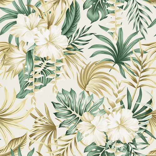 Miniatura 11 de WESTICK Papel tapiz dorado tropical para despegar y pegar para baño, papel de contacto tropical impermeable, papel tapiz floral para dormitorio, 3.