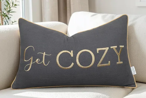 Funda de Cojín Decorativo Romántico para Pareja, Sentimiento de Amor Bordado, Refranes Decorativos, Acento Lumbar - Decoración de Frases Acogedoras
