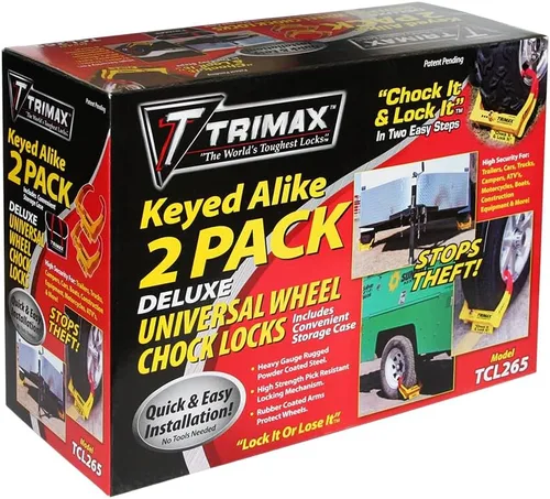 Trimax TCL265 - Cerradura de rueda pequeña con llave de lujo similar (paquete de 2)