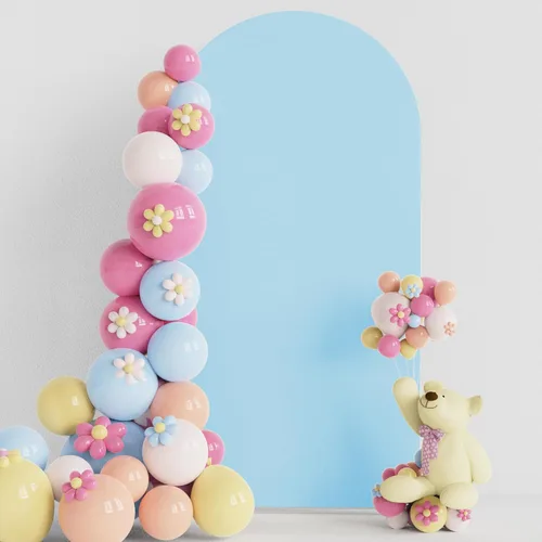 Miniatura 16 de Soporte de arco de boda Putros de 7.2 pies beige con forro de spandex ajustado y parte superior redonda Chiara para cubrir soportes de telón