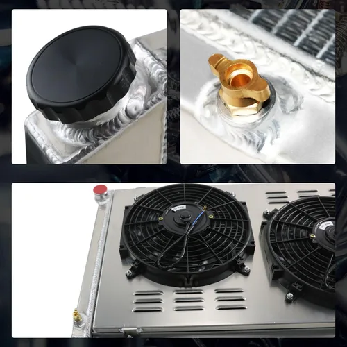 Miniatura 5 de Primecooling - Radiador de aluminio de 3 filas + ventilador (12 pulgadas de diámetro) con cubierta para muchos autos GM/Chevrolet GMC C/K Series