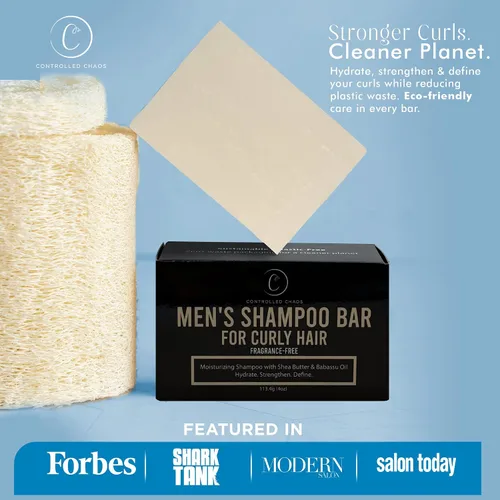 Miniatura 5 de Controlled Chaos Barra de champú sólido para cabello rizado para hombres con manteca de karité y aceite de babasú, hidratante y control