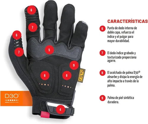 Miniatura 10 de Mechanix Wear M-Pact - Guantes de trabajo resistentes a los impactos, guantes de seguridad duraderos para hombres, aptos para pantalla táctil