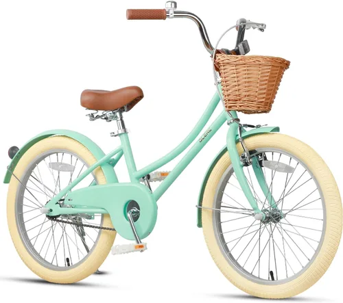 Miniatura 28 de Glerc Little Molly - Bicicleta de crucero retro para niños de 2 a 13 años de edad con cesta de mimbre y ruedas de entrenamiento/soporte, varios
