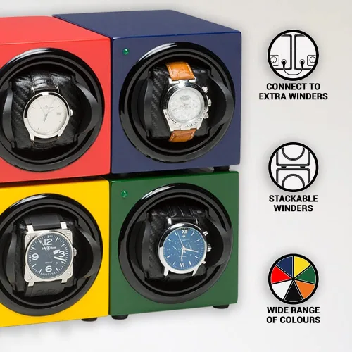Miniatura 4 de BARRINGTON Automatic Single Watch Winder with Silent Japanese Motor Multi Rotation Turns Per Day Modes Standard Cushioning AC Adapter or Battery