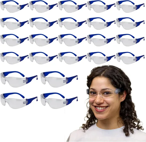 SAFE HANDLER Gafas de seguridad con patillas de color transparente | Talla única, para adultos, jóvenes, lentes de policarbonato protector