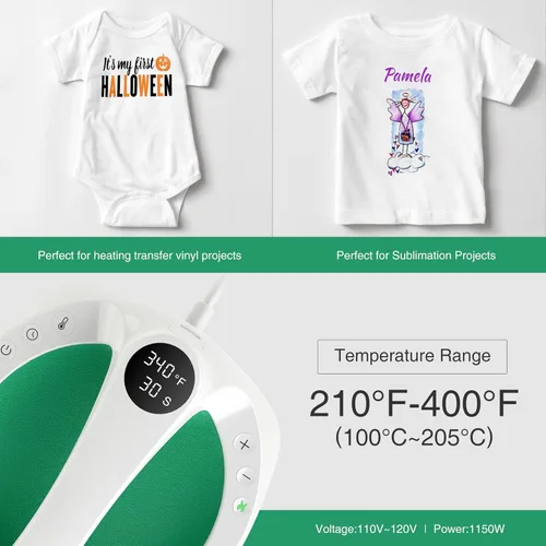 Miniatura 2 de Xinart Máquina de prensa de calor para camisetas, máquina de prensa de calor portátil de calor uniforme rápido de 9 x 9 pulgadas