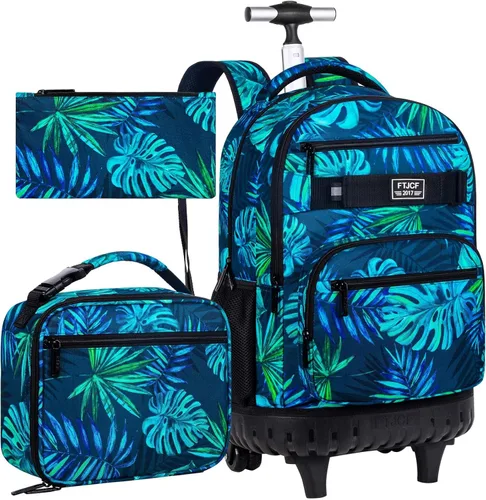 Miniatura 10 de 3 piezas de mochila rodante para mujeres y hombres, bolsa de 21 pulgadas para adultos con ruedas, juego de mochilas con ruedas para niñas y niños