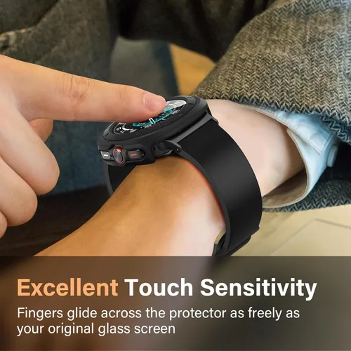Miniatura 4 de Amizee Paquete de 2 fundas protectoras de pantalla compatibles con Samsung Galaxy Watch Ultra (2025/2024) de 1.772 pulgadas, con protector de negro