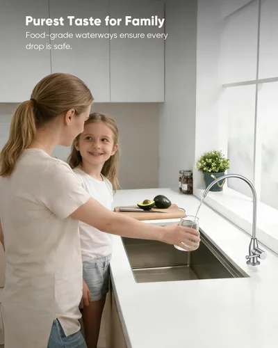 Miniatura 7 de WEWE Grifo de agua potable vintage, grifo de filtro de agua de cocina de acero inoxidable sin plomo para sistema de ósmosis inversa, grifo de Níquel