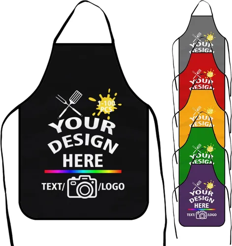 Miniatura 12 de Delantal personalizado para mujeres y hombres, diseña tu divertido texto, logotipo, imagen, delantales de cocina, 1-100 piezas, chef personalizado