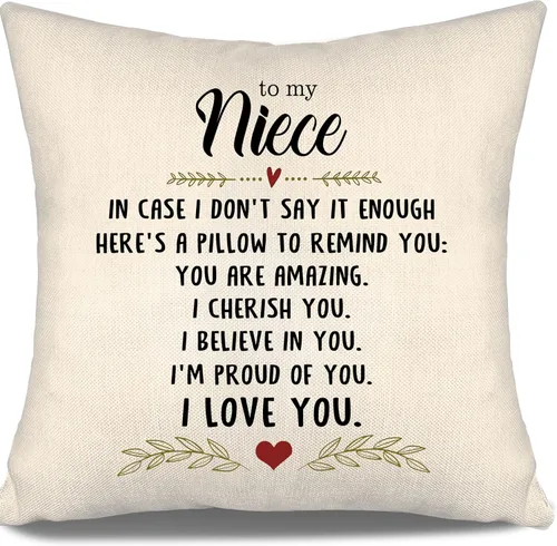 Miniatura 42 de En caso de que no lo diga lo suficiente aquí hay una almohada para recordarte que eres increíble, te aprecio, te quiero. Funda de almohada para tía