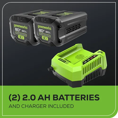 Miniatura 9 de Cortacésped inalámbrico Greenworks de 80 V, 21 pulgadas sin escobillas (compatible con 75+ herramientas), incluye (2) baterías de 2.0 Ah y cargador